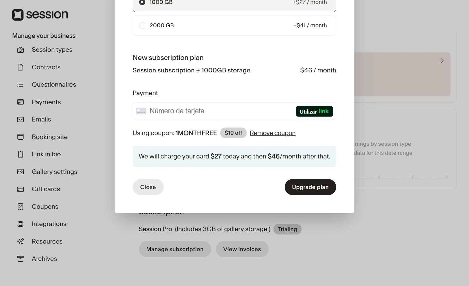 Session Technologies checkout page showing Session Technologies promo code box | Screenshot taken by SimplyCodes community member on Jan 21, 2026