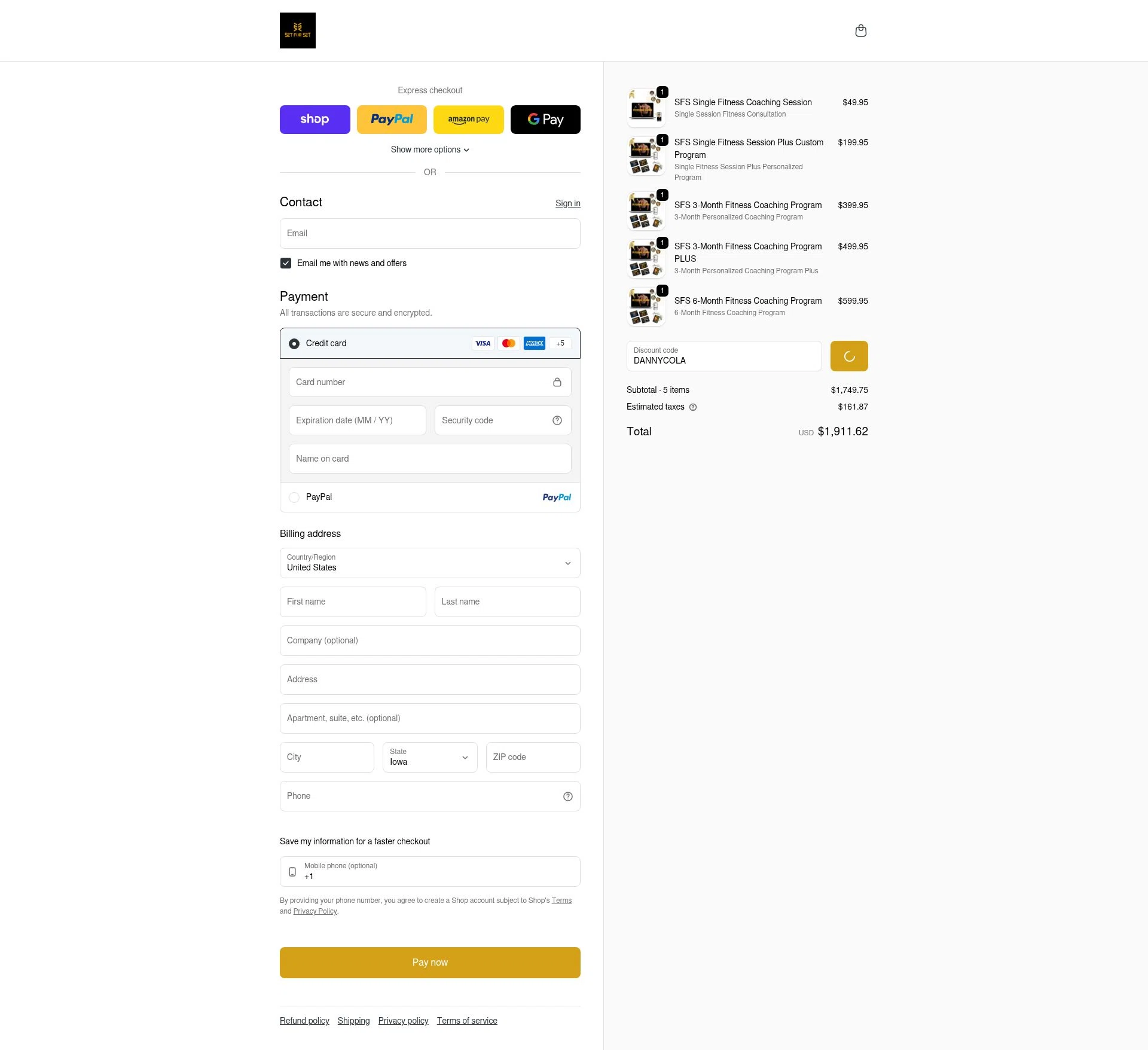 SET FOR SET checkout page showing SET FOR SET discount code box | Screenshot taken by SimplyCodes community member on Feb 10, 2026