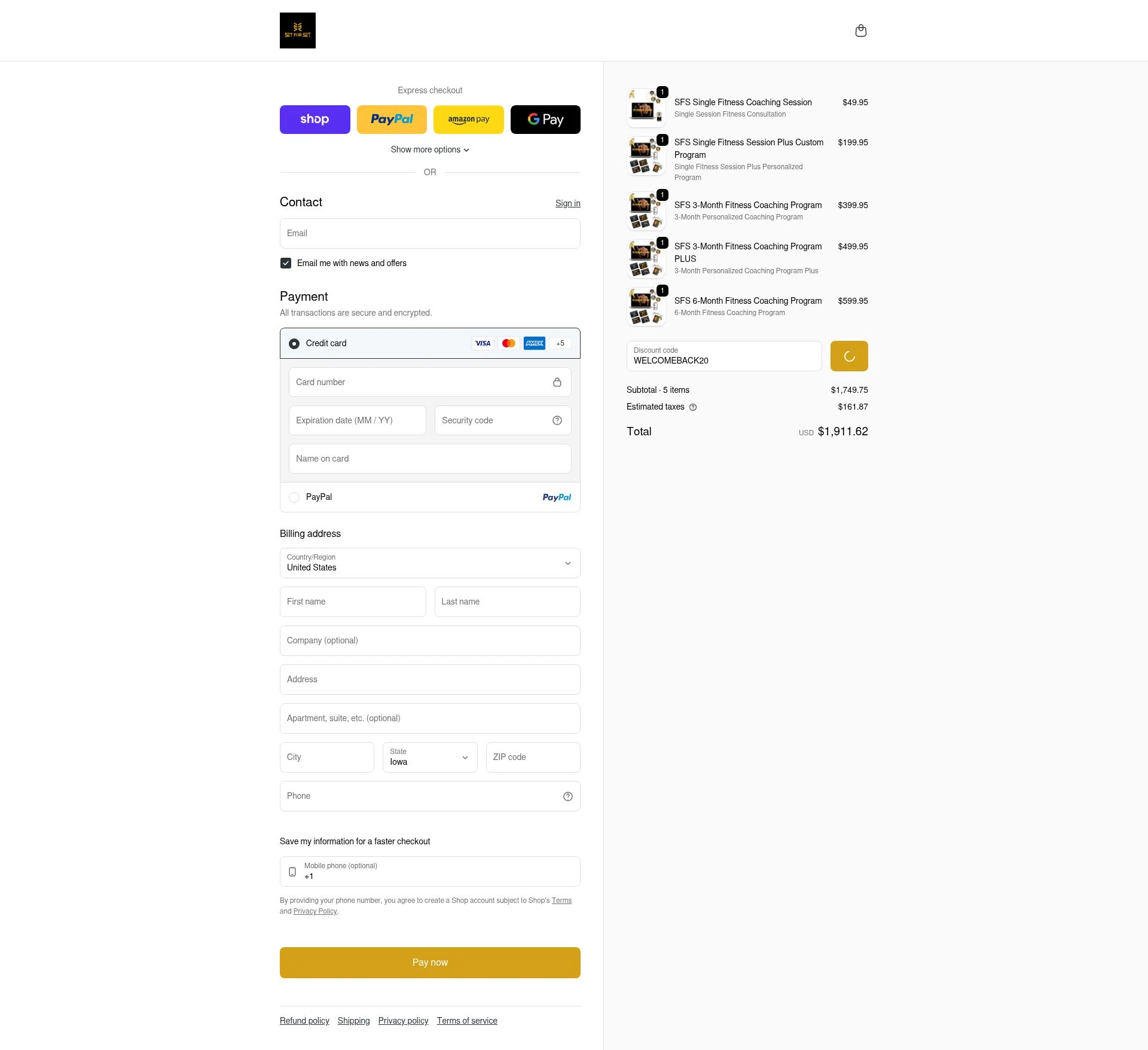 SET FOR SET checkout page showing SET FOR SET discount code box | Screenshot taken by SimplyCodes community member on Feb 10, 2026