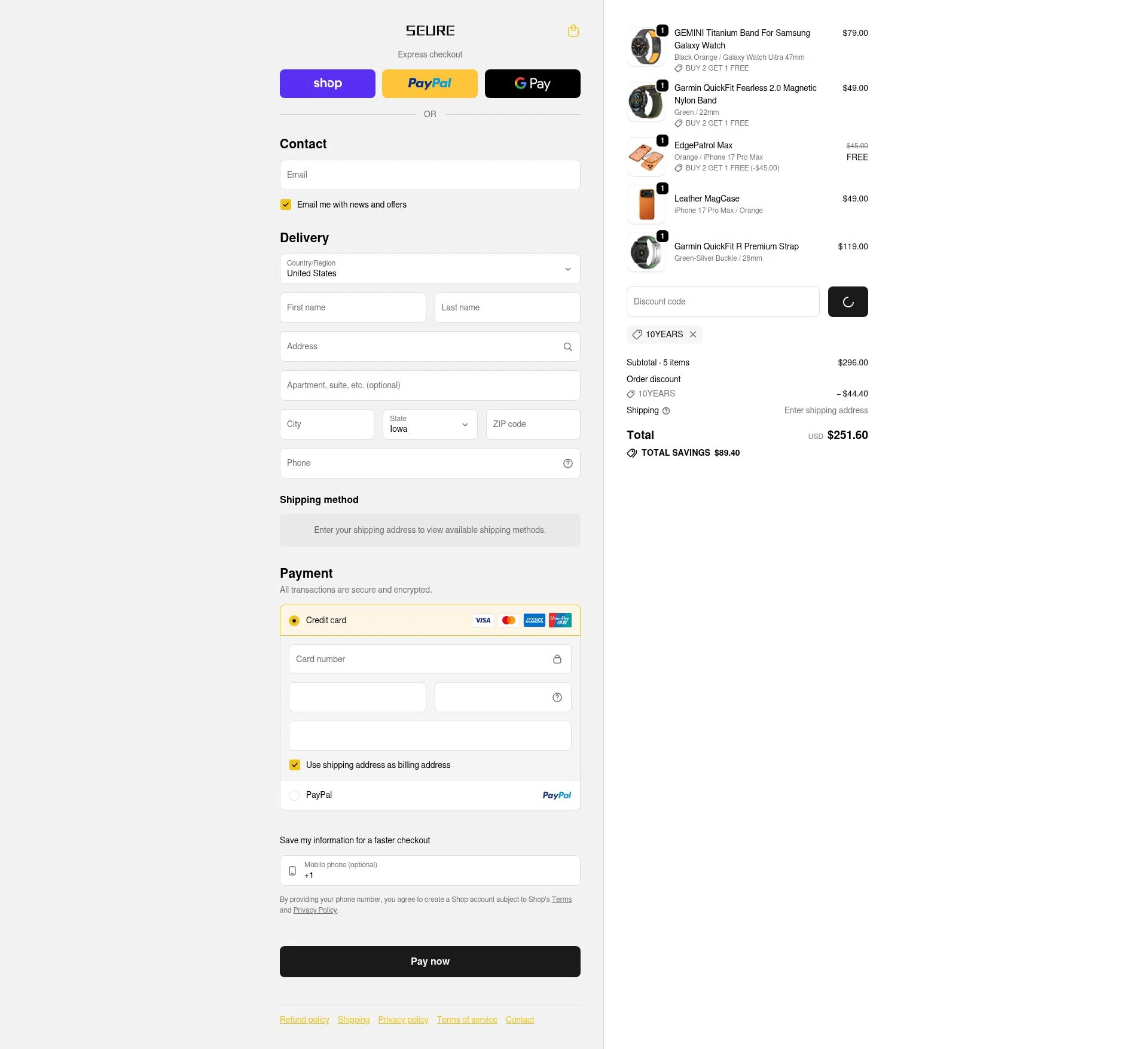 SEURE checkout page showing SEURE discount code box | Screenshot taken by SimplyCodes community member on Feb 13, 2026