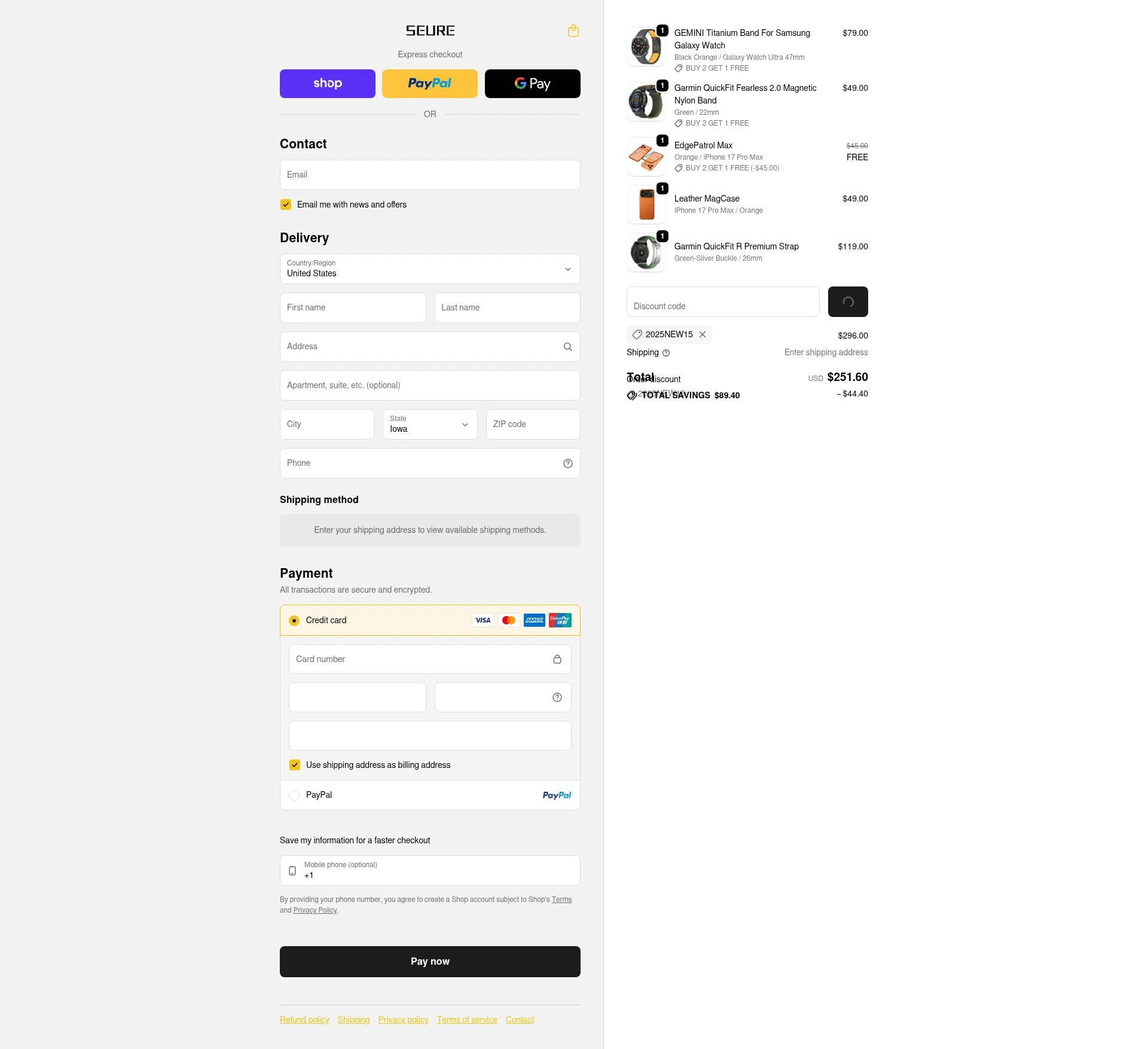 SEURE checkout page showing SEURE discount code box | Screenshot taken by SimplyCodes community member on Feb 13, 2026