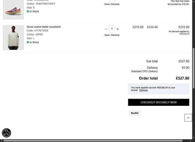 Sevenstore checkout page showing Sevenstore promo code box | Screenshot taken by SimplyCodes community member on Jul 15, 2025