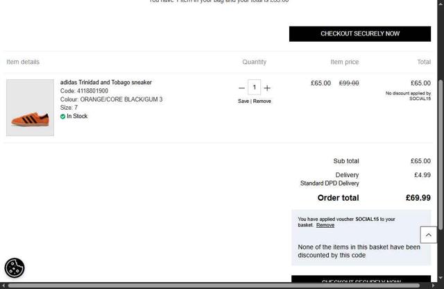 Sevenstore checkout page showing Sevenstore promo code box | Screenshot taken by SimplyCodes community member on Sep 2, 2025