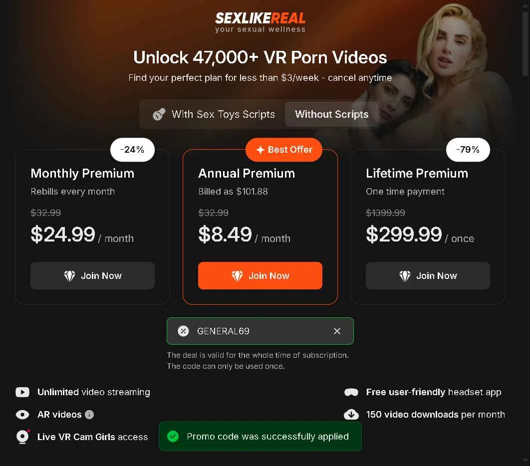 SexLikeReal checkout page showing SexLikeReal promo code box | Screenshot taken by SimplyCodes community member on Oct 19, 2025