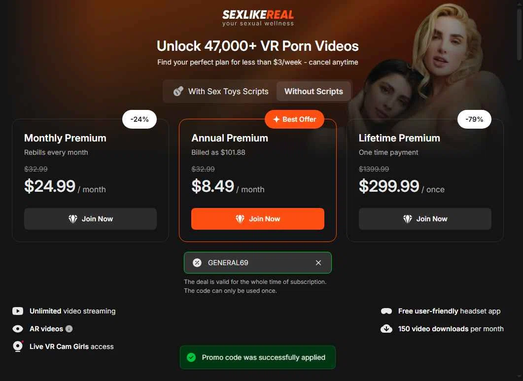 SexLikeReal checkout page showing SexLikeReal promo code box | Screenshot taken by SimplyCodes community member on Oct 15, 2025