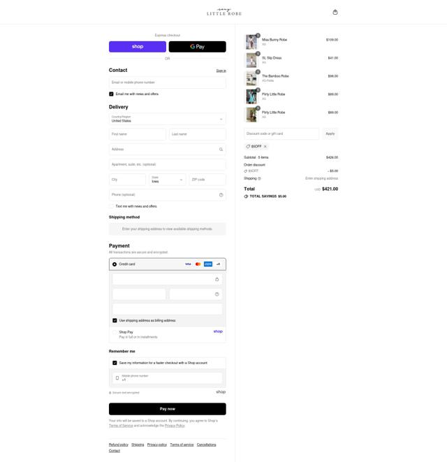 Sexy Little Robe checkout page showing Sexy Little Robe discount code box | Screenshot taken by SimplyCodes community member on Sep 10, 2025