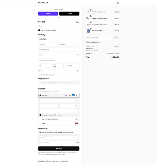 SEYMAYKA checkout page showing SEYMAYKA discount code box | Screenshot taken by SimplyCodes community member on Sep 11, 2025