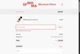 SFMOMA Museum Store coupon verification screenshot