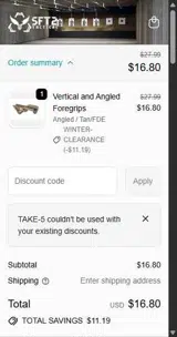 TAKE-5 coupon verification screenshot