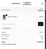 THANKS20 coupon verification screenshot