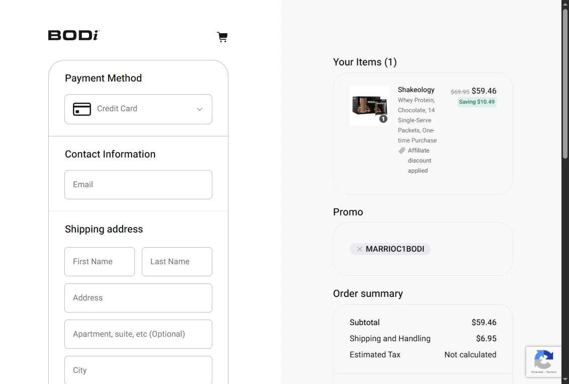 Shakeology checkout page showing Shakeology promo code box | Screenshot taken by SimplyCodes community member on Feb 2, 2026