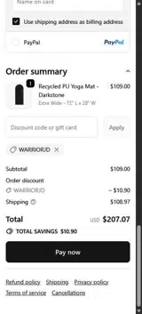 Shakti Warriors coupon verification screenshot