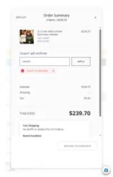 Shamrock Gift coupon verification screenshot
