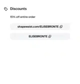 ELISEBRONTE coupon verification screenshot