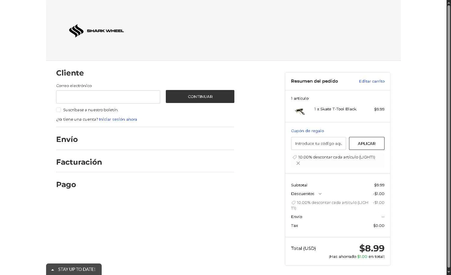 Shark Wheel checkout page showing Shark Wheel discount code box | Screenshot taken by SimplyCodes community member on Feb 15, 2026