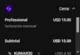 KUMAR30 coupon verification screenshot
