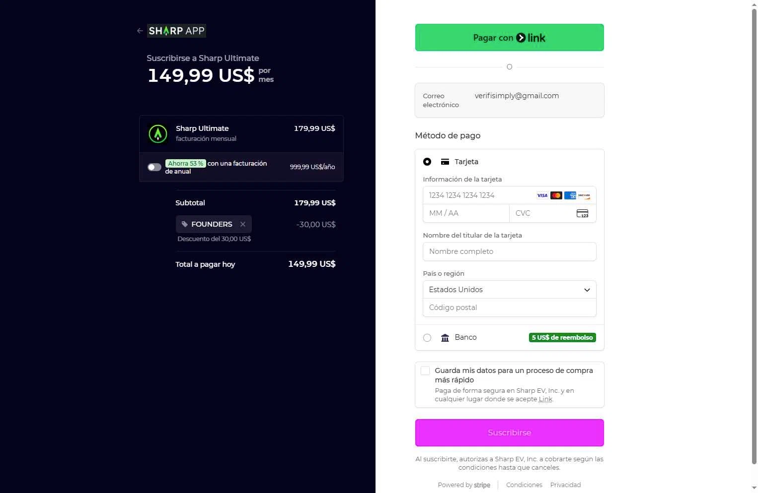Sharp App checkout page showing Sharp App promo code box | Screenshot taken by SimplyCodes community member on Dec 18, 2025