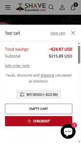 BFCM500 coupon verification screenshot