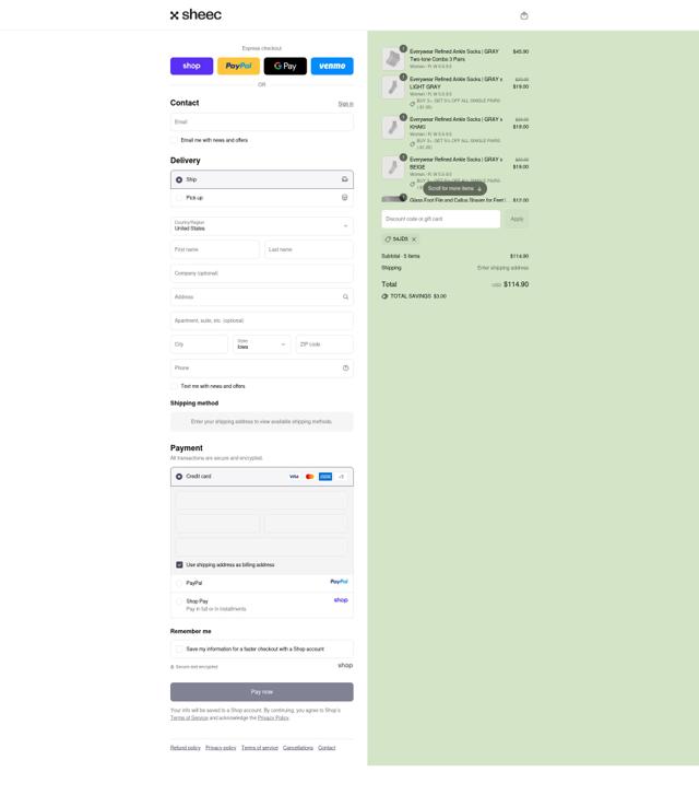 Sheec checkout page showing Sheec promo code box | Screenshot taken by SimplyCodes community member on Sep 12, 2025