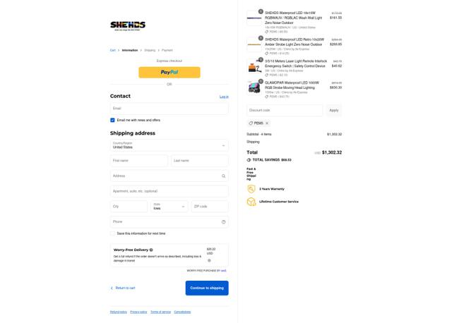 SHEHDS checkout page showing SHEHDS discount code box | Screenshot taken by SimplyCodes community member on Sep 8, 2025