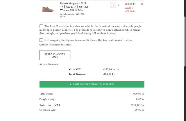 Shepherd of Sweden checkout page showing Shepherd of Sweden discount code box | Screenshot taken by SimplyCodes community member on Jul 5, 2025