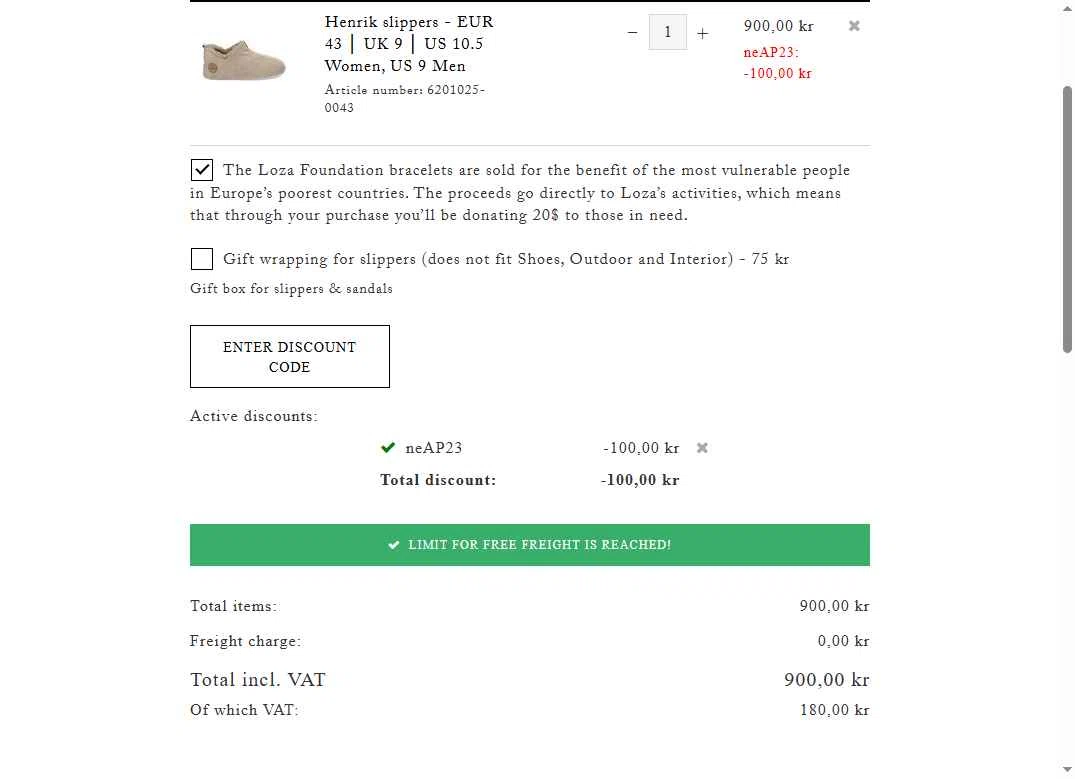 Shepherd of Sweden checkout page showing Shepherd of Sweden discount code box | Screenshot taken by SimplyCodes community member on Sep 1, 2025