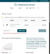 Shepherd's Dream coupon verification screenshot