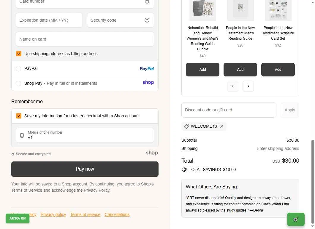 She Reads Truth checkout page showing She Reads Truth discount code box | Screenshot taken by SimplyCodes community member on Nov 20, 2025