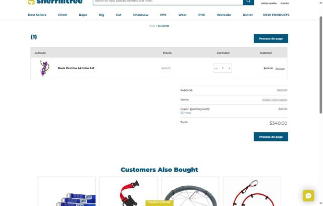SherrillTree checkout page showing SherrillTree coupon code box | Screenshot taken by SimplyCodes community member on Aug 18, 2025