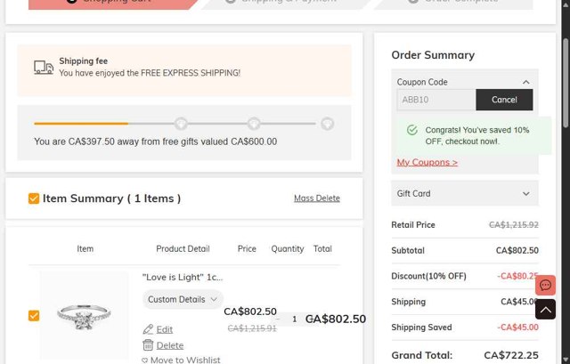 Shesaidyes checkout page showing Shesaidyes promo code box | Screenshot taken by SimplyCodes community member on Aug 18, 2025
