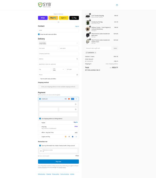 Shield Your Body checkout page showing Shield Your Body coupon code box | Screenshot taken by SimplyCodes community member on Sep 10, 2025