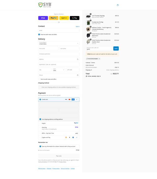 Shield Your Body checkout page showing Shield Your Body coupon code box | Screenshot taken by SimplyCodes community member on Sep 10, 2025