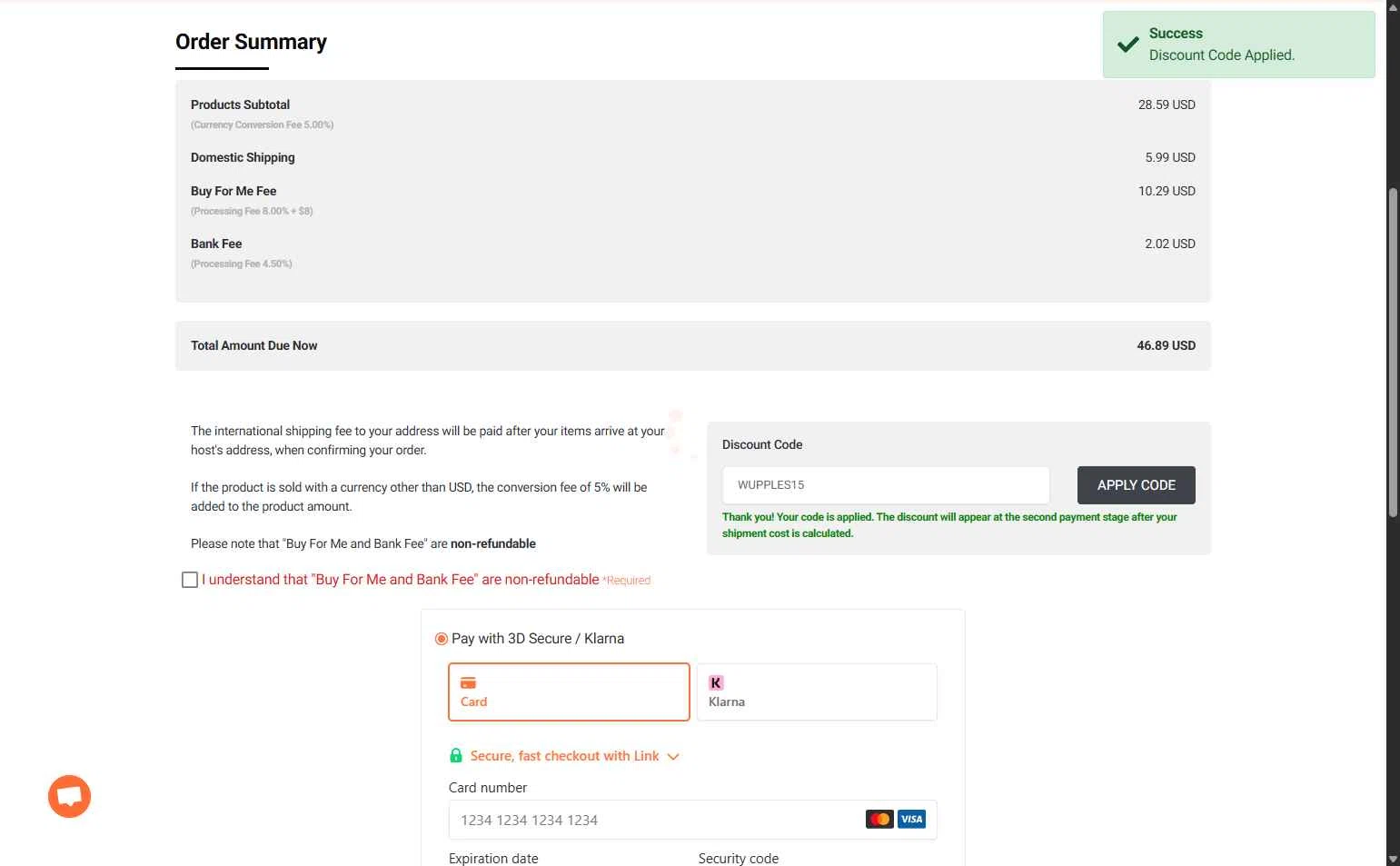 Shippn checkout page showing Shippn discount code box | Screenshot taken by SimplyCodes community member on Jan 21, 2026