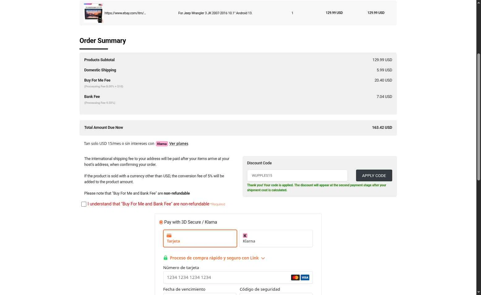 Shippn checkout page showing Shippn discount code box | Screenshot taken by SimplyCodes community member on Jan 10, 2026