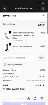 AMELIA_MOOSE33 coupon verification screenshot