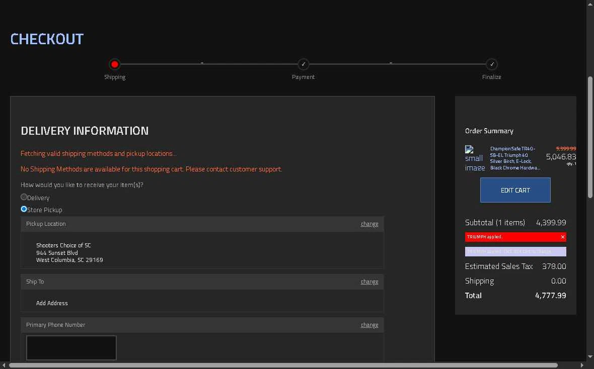 Shooters Choice checkout page showing Shooters Choice promo code box | Screenshot taken by SimplyCodes community member on Dec 27, 2025
