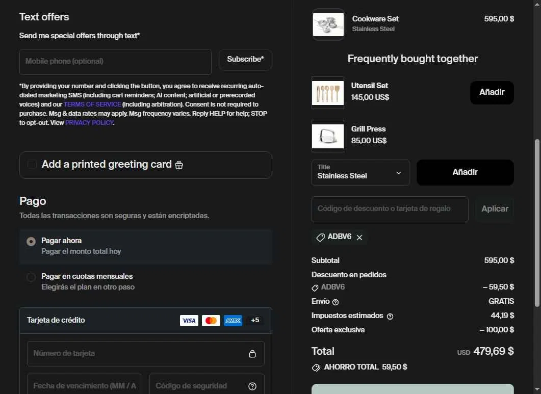 Shop checkout page showing Shop discount code box | Screenshot taken by SimplyCodes community member on Feb 3, 2026