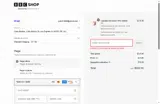 BBC Shop coupon verification screenshot