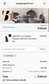 MARIAM coupon verification screenshot