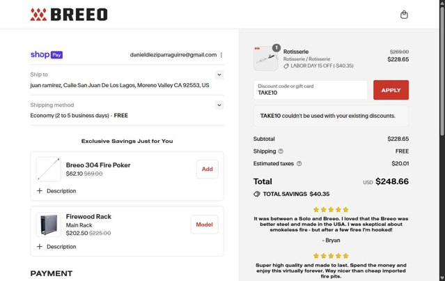 Shop.com checkout page showing Shop.com discount code box | Screenshot taken by SimplyCodes community member on Aug 25, 2025