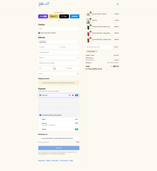 Follow Suit checkout page showing Follow Suit promo code box | Screenshot taken by SimplyCodes community member on Aug 20, 2025