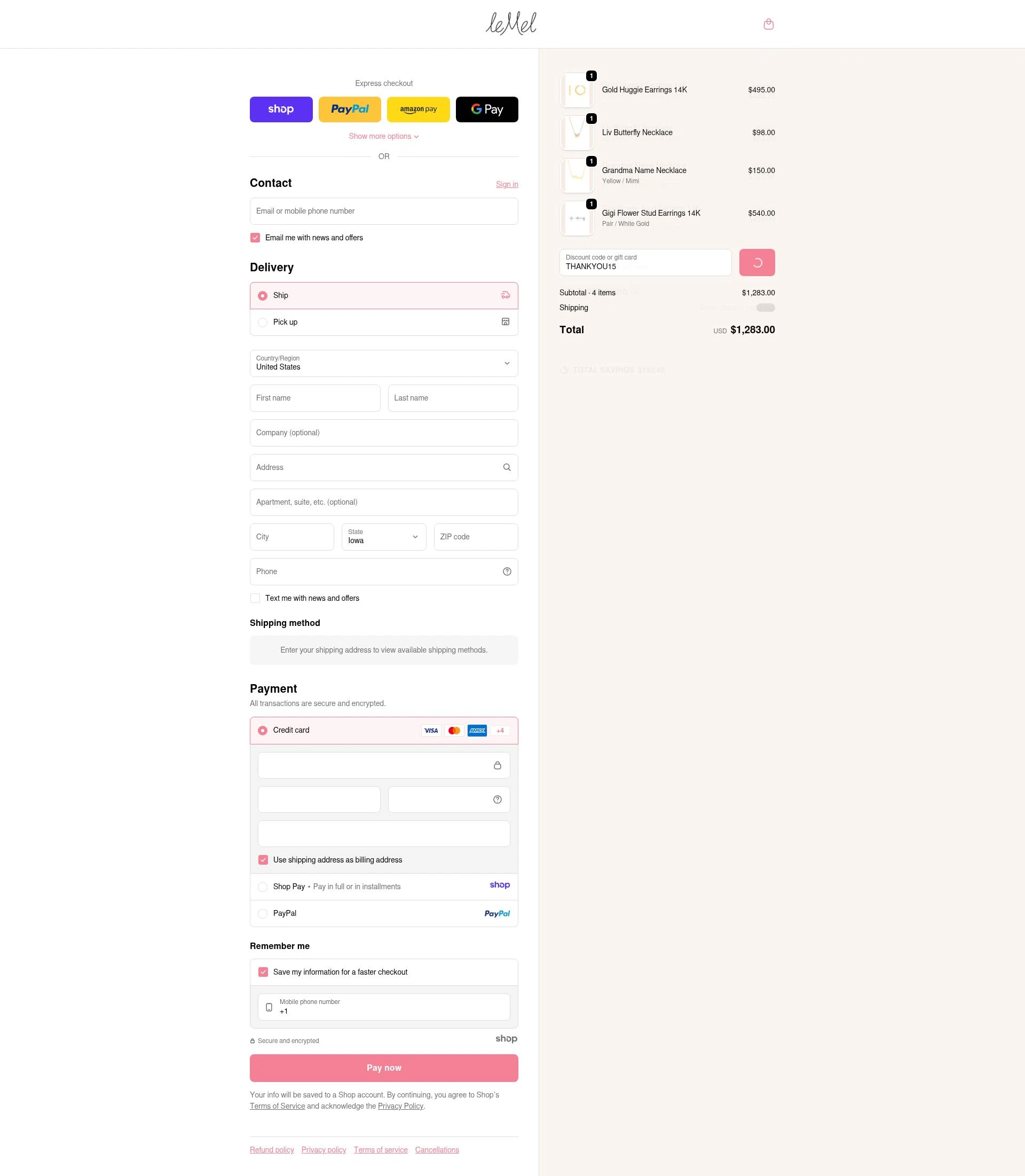 leMel checkout page showing leMel promo code box | Screenshot taken by SimplyCodes community member on Dec 27, 2025