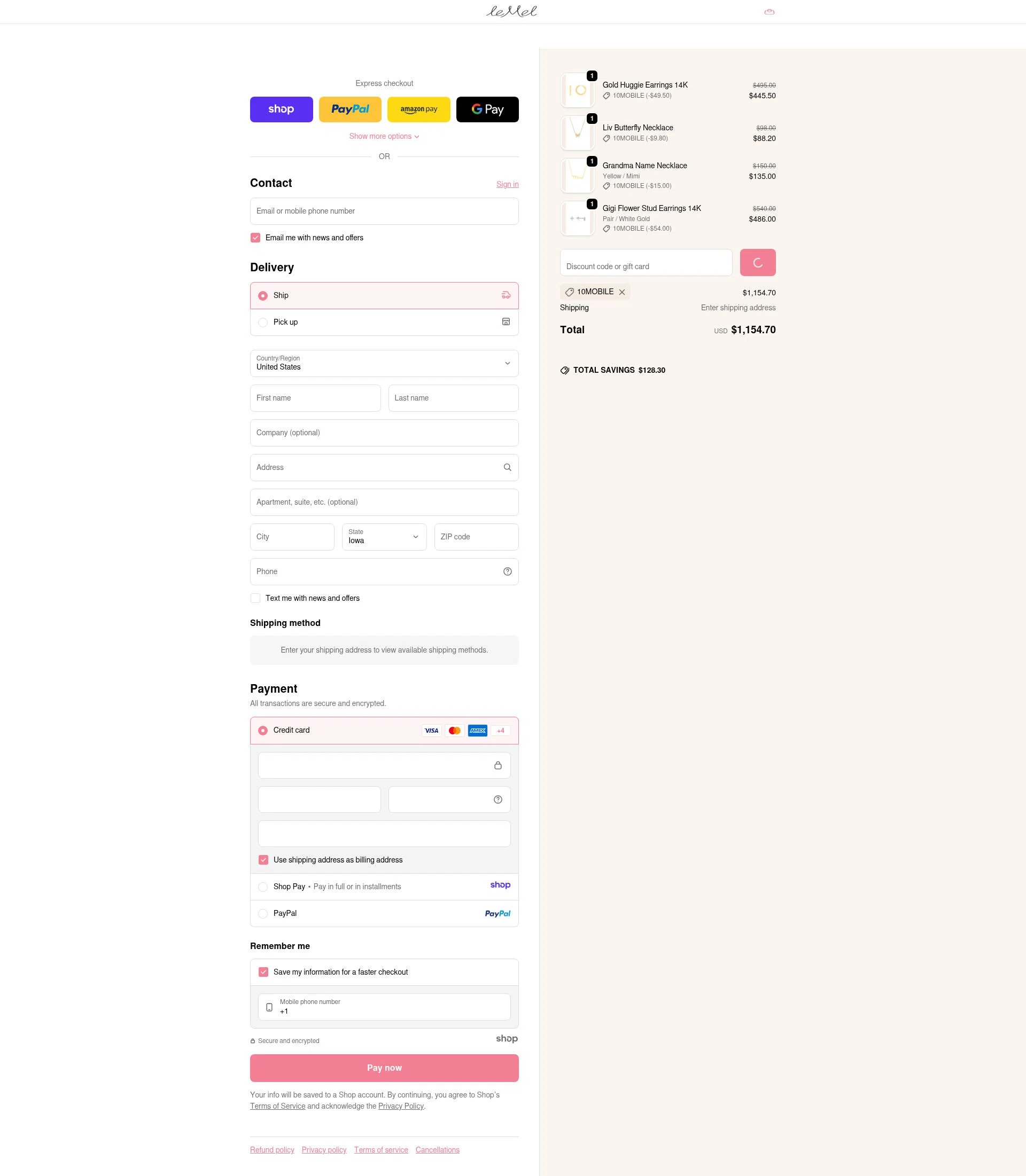 leMel checkout page showing leMel promo code box | Screenshot taken by SimplyCodes community member on Dec 22, 2025