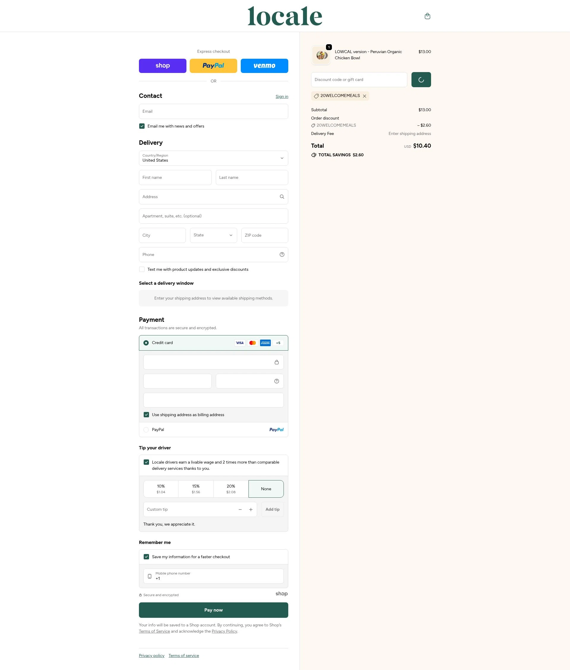 Shop Locale checkout page showing Shop Locale promo code box | Screenshot taken by SimplyCodes community member on Jan 21, 2026