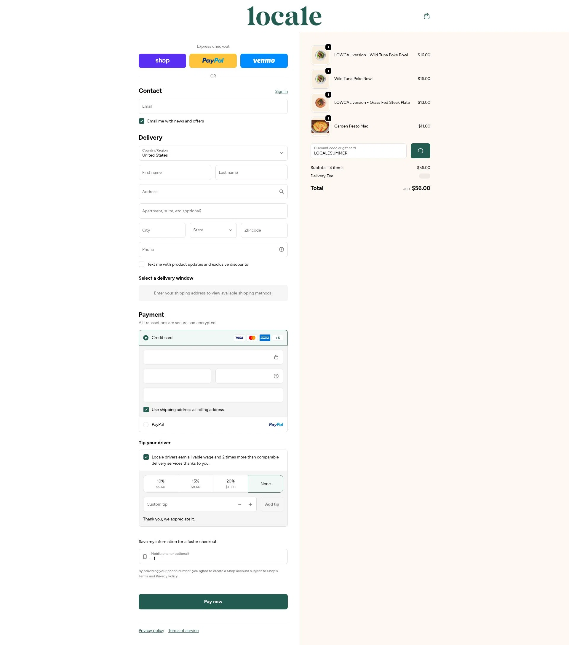 Shop Locale checkout page showing Shop Locale promo code box | Screenshot taken by SimplyCodes community member on Jan 30, 2026