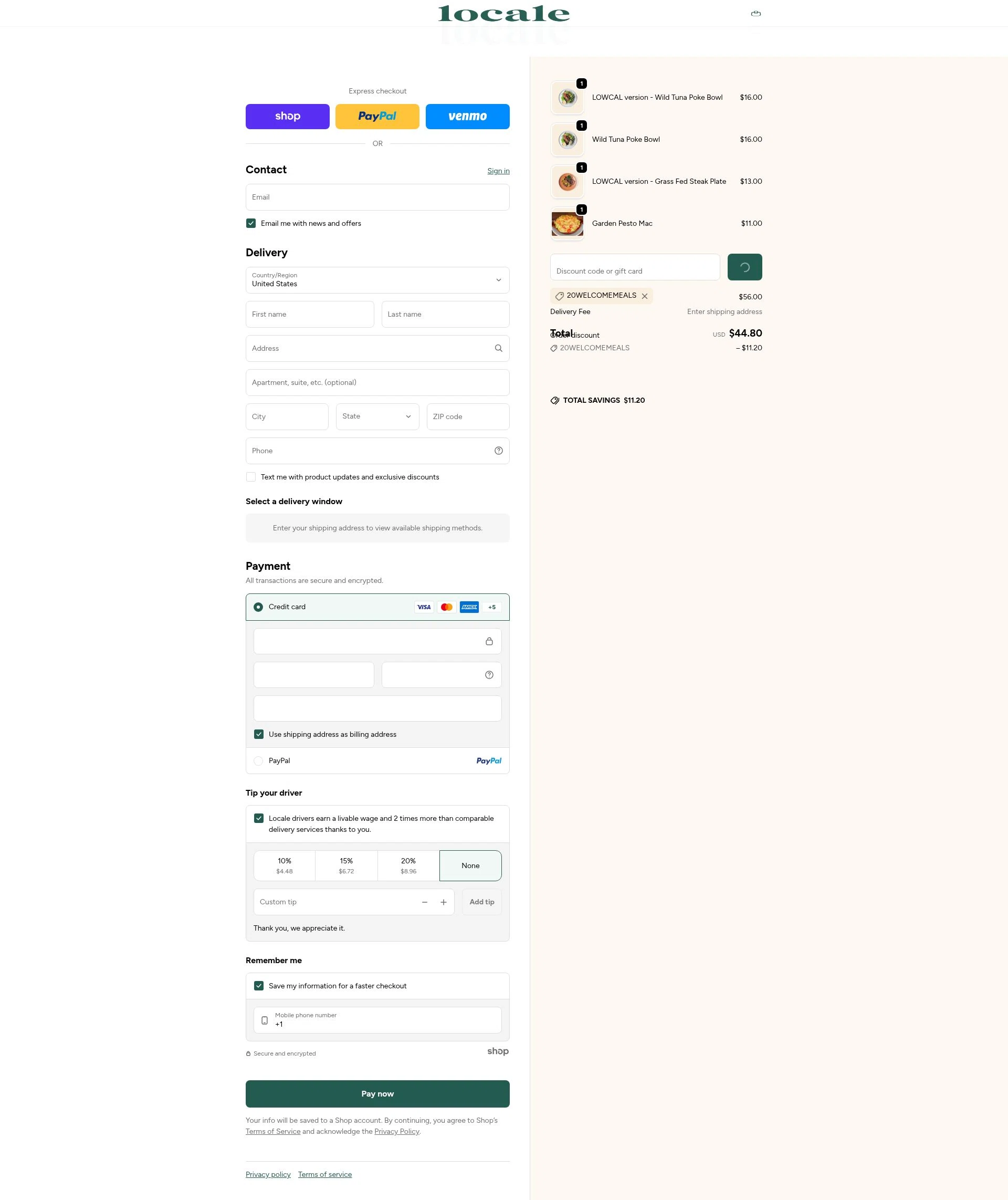 Shop Locale checkout page showing Shop Locale promo code box | Screenshot taken by SimplyCodes community member on Jan 26, 2026