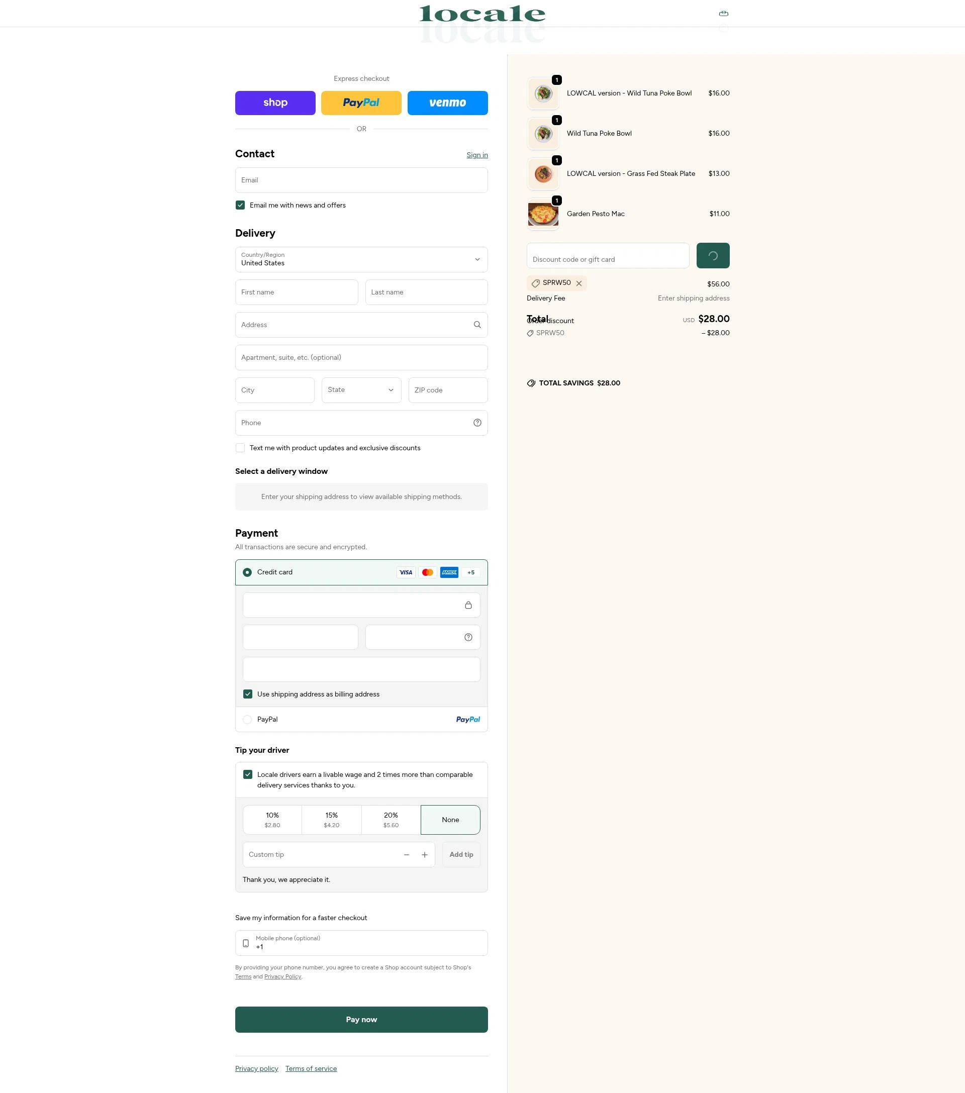 Shop Locale checkout page showing Shop Locale promo code box | Screenshot taken by SimplyCodes community member on Feb 4, 2026
