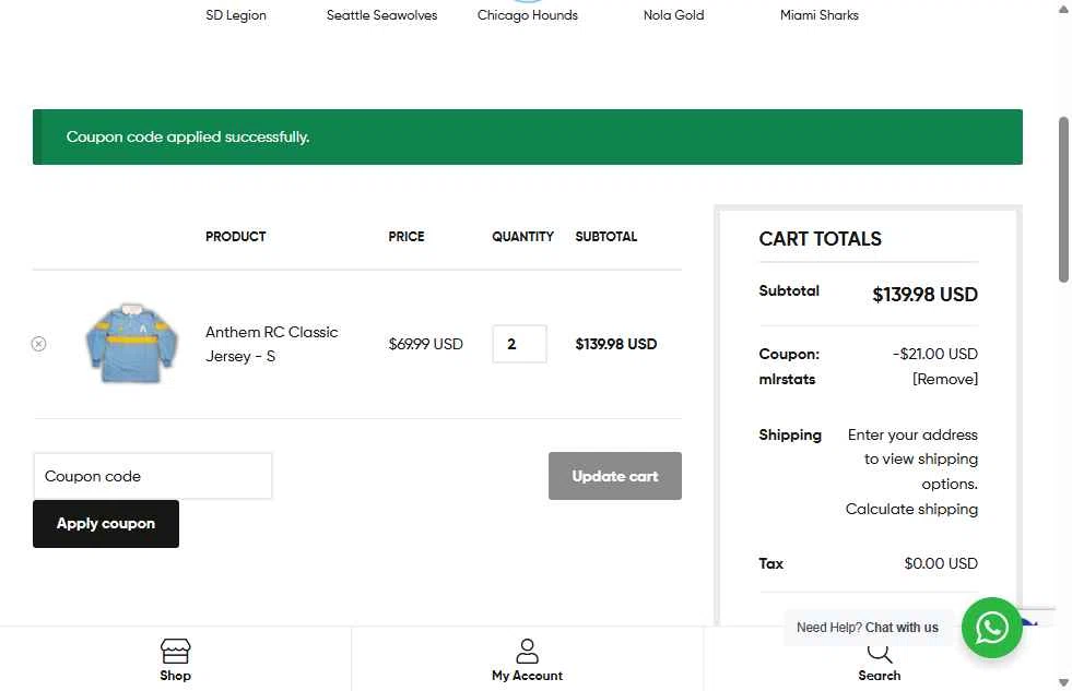 Shop MLR checkout page showing Shop MLR promo code box | Screenshot taken by SimplyCodes community member on Aug 23, 2025