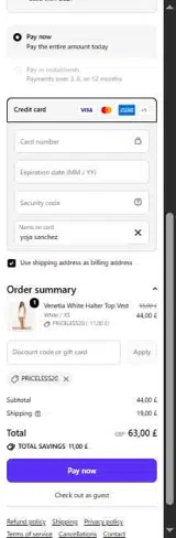 PRICELESS20 coupon verification screenshot