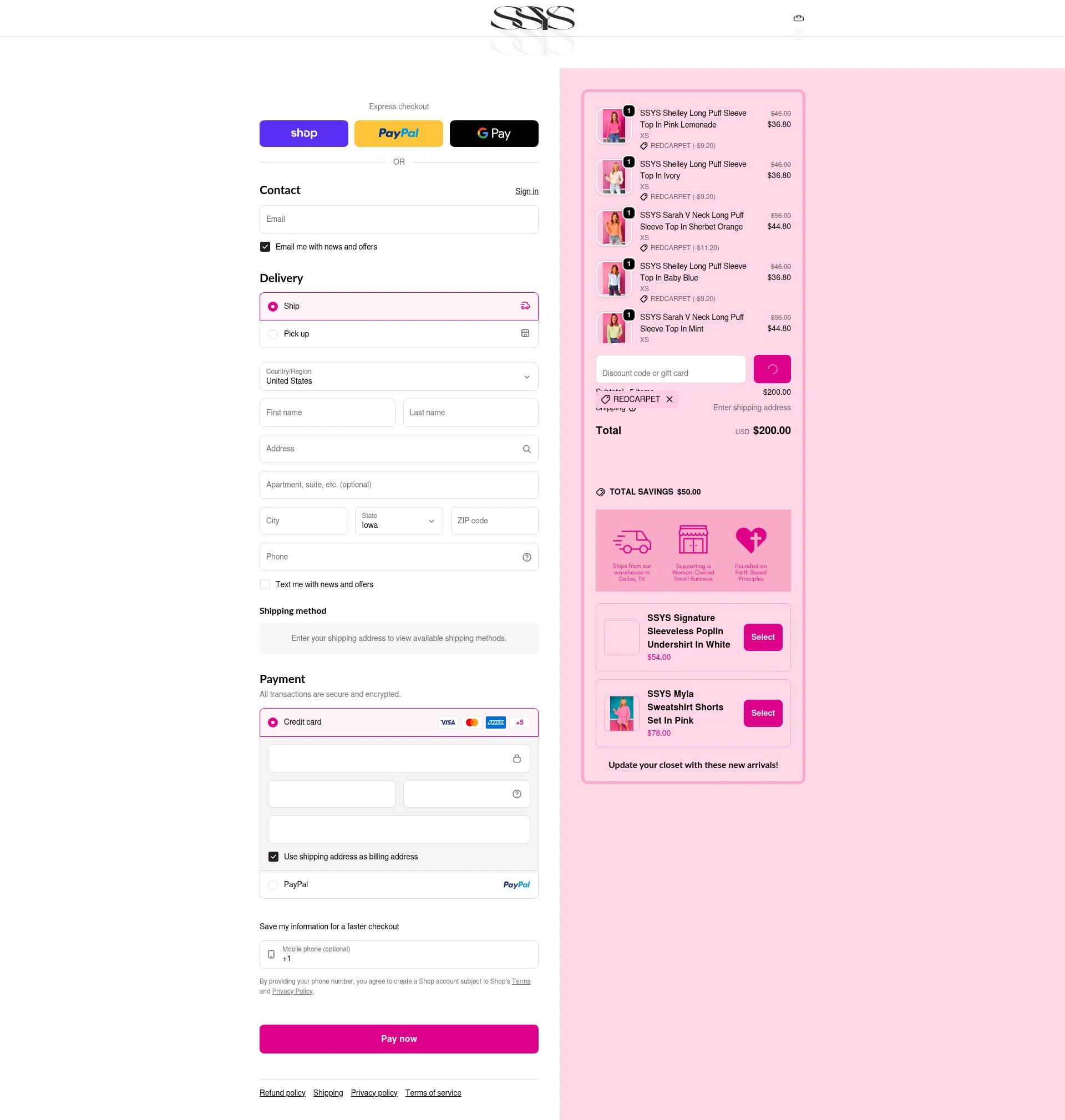 Shop Style Your Senses checkout page showing Shop Style Your Senses coupon code box | Screenshot taken by SimplyCodes community member on Feb 13, 2026